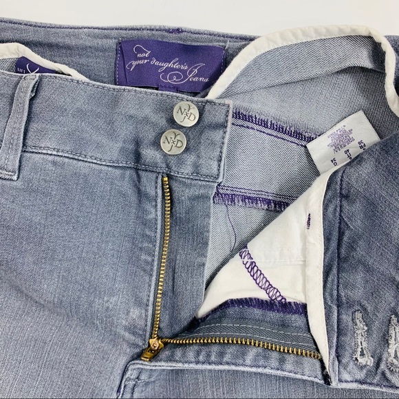 NYDJ Grey Lift & Tuck Jeans Folded Cuff Straight 4 - Picture 5 of 13